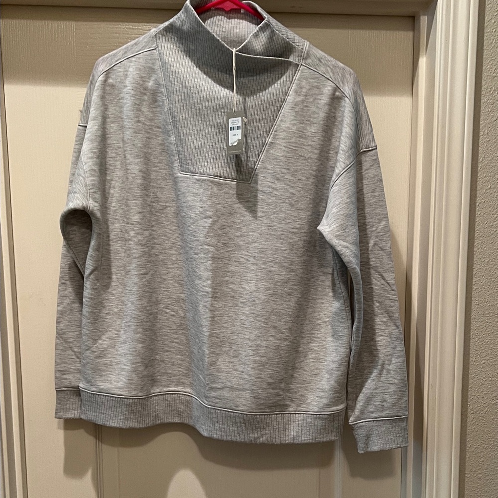 Haven Well Within Fleece Crossover Sweatshirt in Silver Frost Heather Small